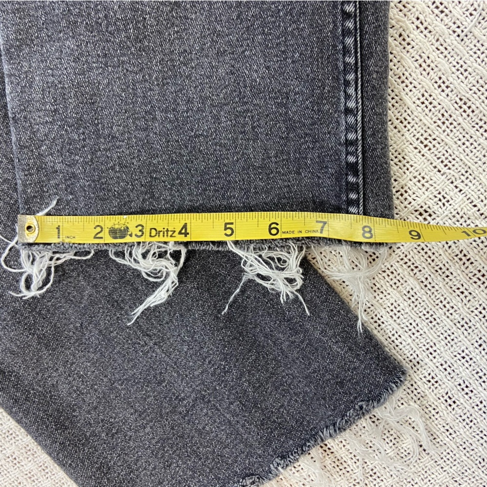 Zara Gray Cropped Flare Jeans High Rise Raw Hem Stretch Size 8 Distressed Womens - Picture 7 of 15